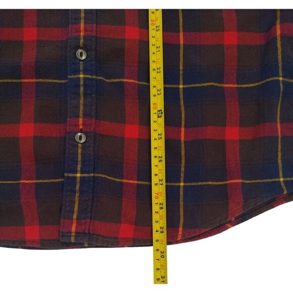 Armani Exchange Red & Navy Plaid Button-Up Flannel Shirt L/S Mens Size L Cotton - Picture 7 of 7